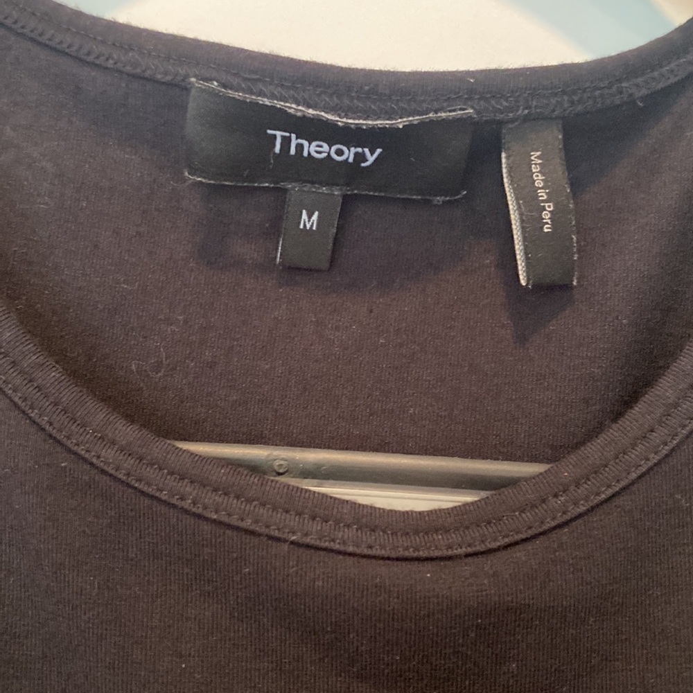 Theory Black Muscle Tee Dress in stretch cotton Size Medium - Picture 5 of 8